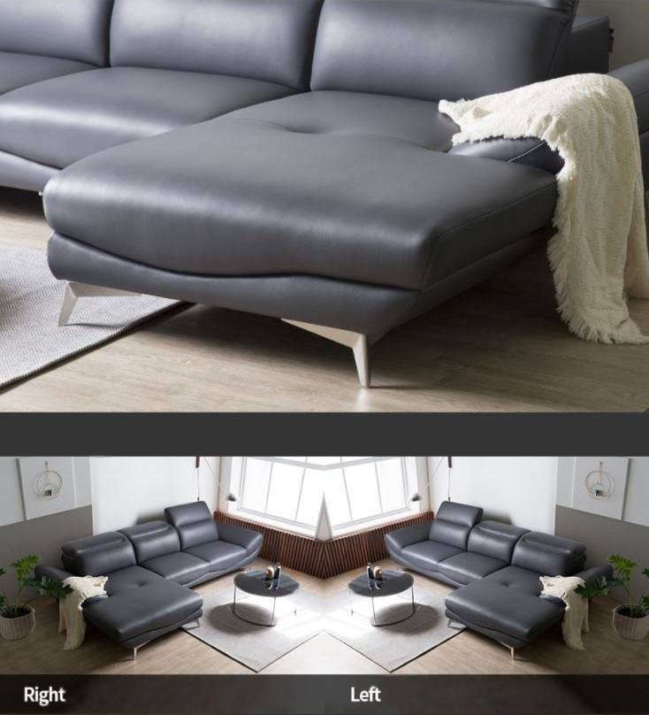 Mẫu sofa góc L da Hàn Quốc HNS17 những đường cong hoàn hảo - Ảnh 5
