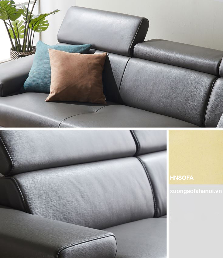 Mẫu sofa góc L da Anh Quốc HNS24 - Ảnh 6