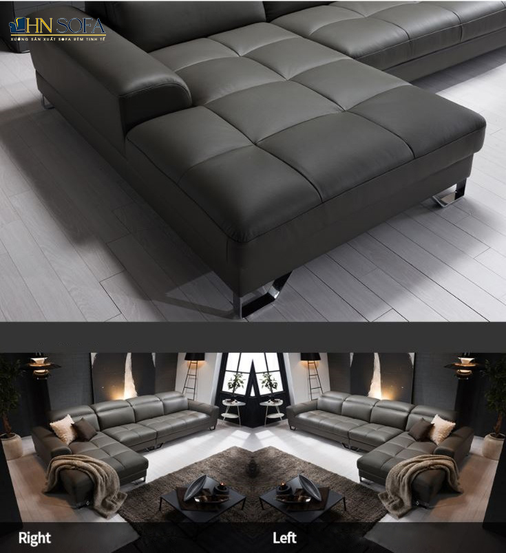 Mẫu sofa góc bọc da Malaysia HNS25