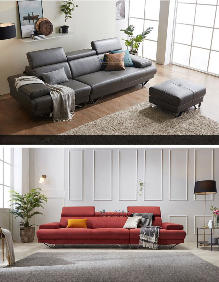 Ghế sofa văng bọc nỉ màu đỏ siêu nổi bật HNSN11 - Ảnh 7