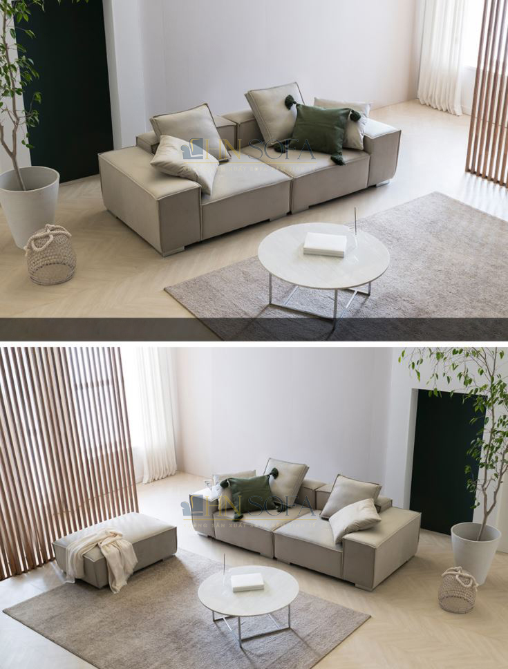 Sofa văng nỉ hiện đại HNSN03 thiết kế linh hoạt mọi không gian - Ảnh 4