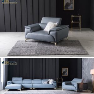 Alternative view of Mẫu sofa góc L da Hàn Quốc HNS17 những đường cong hoàn hảo