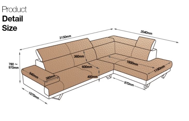 Mẫu sofa góc L da Anh Quốc HNS24 - Ảnh 7