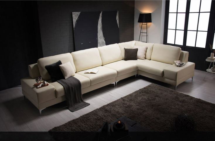 Mẫu sofa góc bọc da Microfiber HNS18 - Ảnh 6