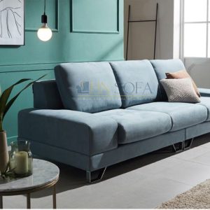 Alternative view of Sofa văng bọc nỉ HNSN06 thiết kế gọn gàng với màu xanh dịu nhẹ