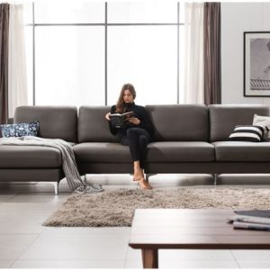 Alternative view of Mẫu sofa góc bọc da Microfiber HNS18