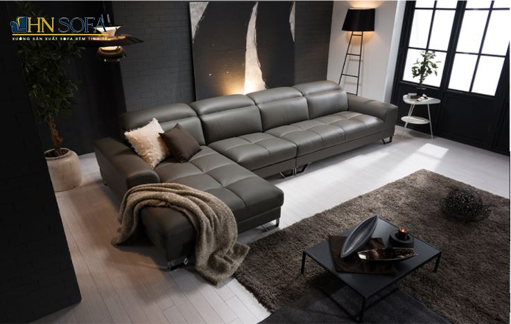 Mẫu sofa góc bọc da Malaysia HNS25