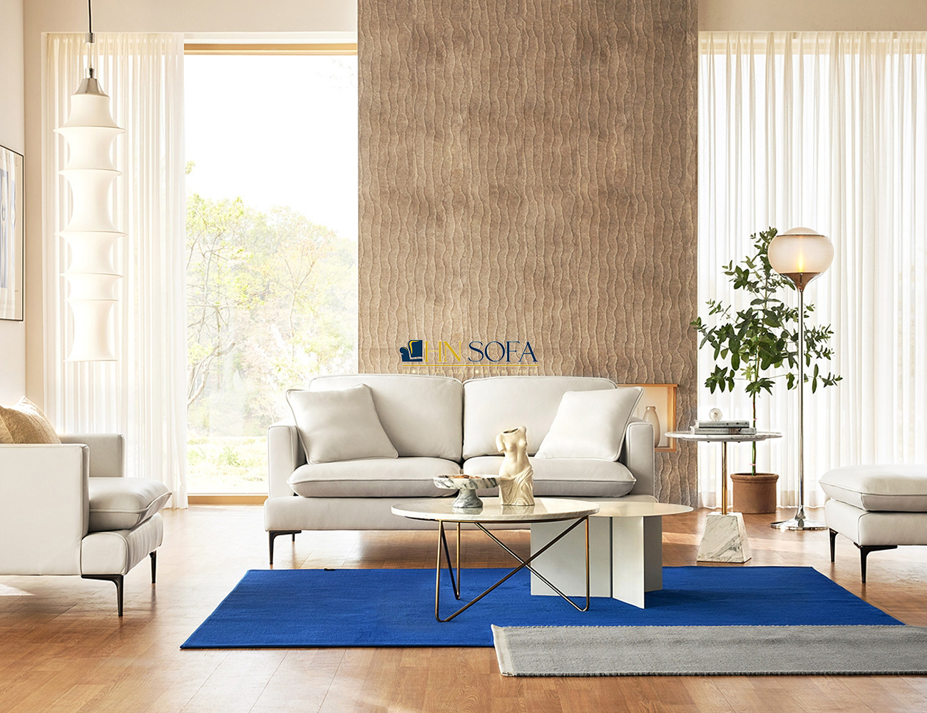 Mẫu sofa bộ da Microfiber HNS30