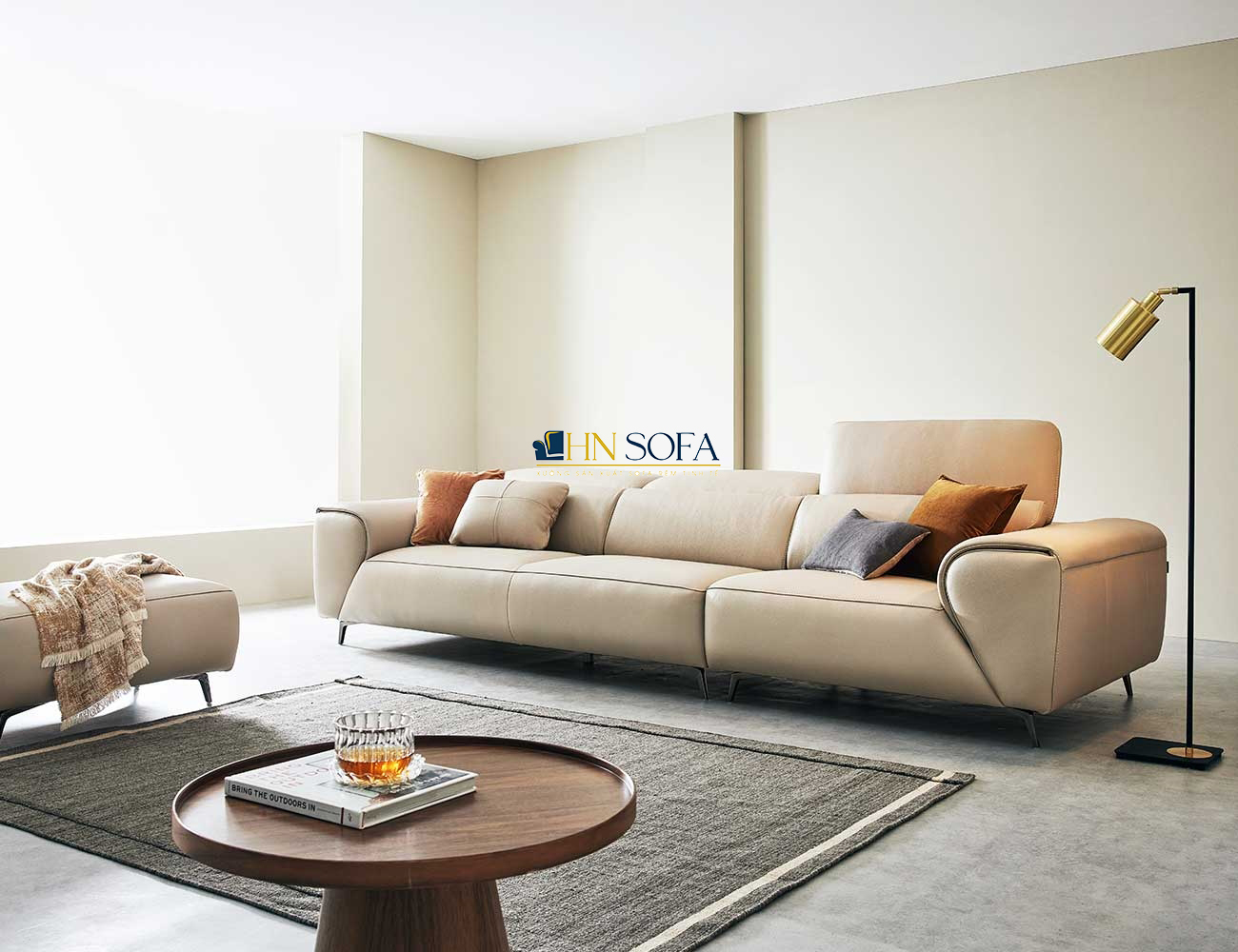Mẫu sofa băng hiện đại bọc da công nghiệp cao cấp của Ý HNS37 - Ảnh 2