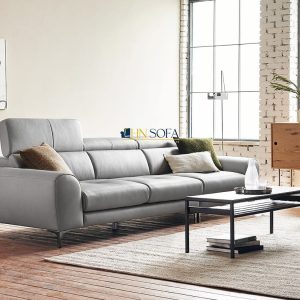 Phòng khách trẻ trung và tinh tế với sofa văng da HNS72