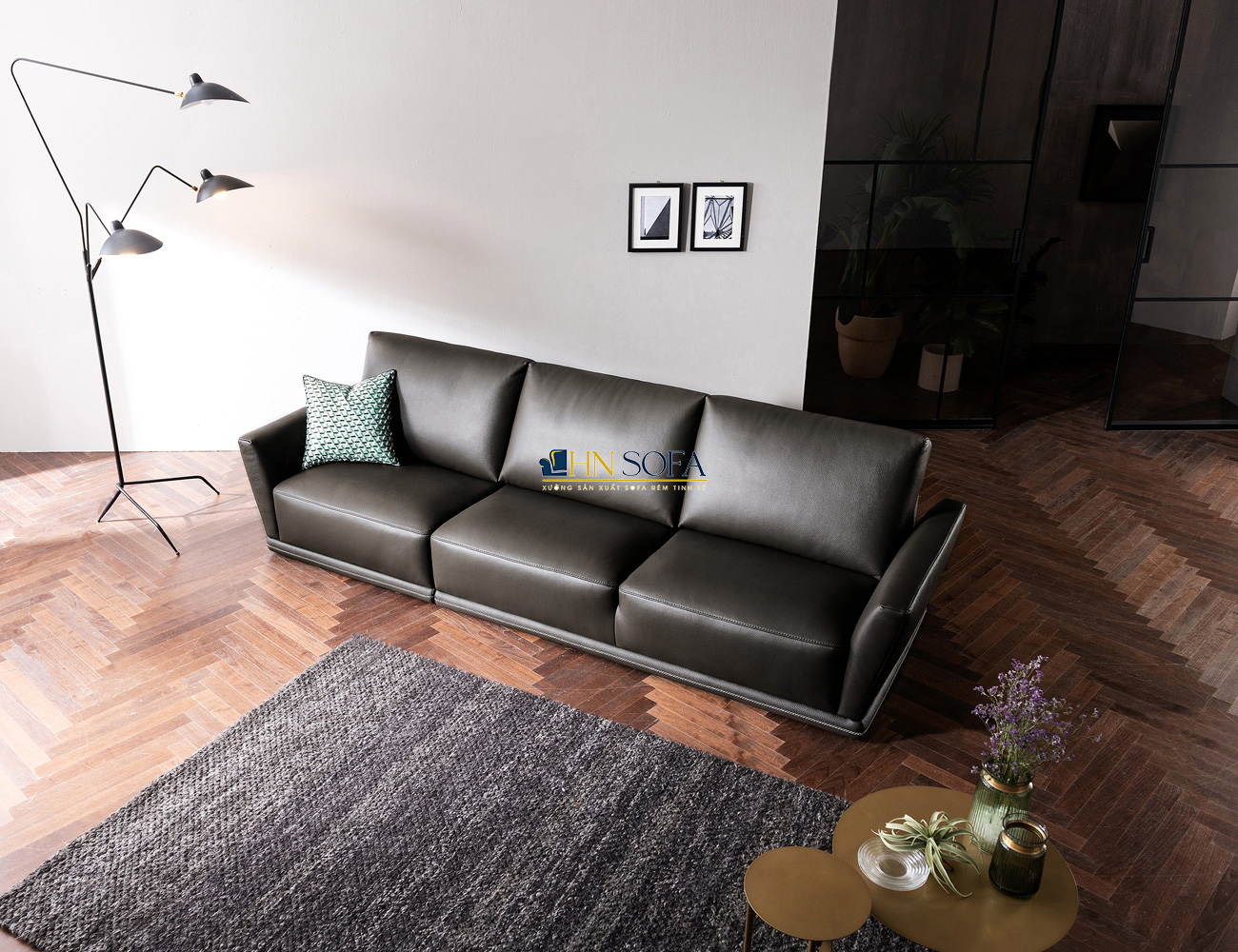 Sofa văng da bò tiếp xúc Brazil HNS73