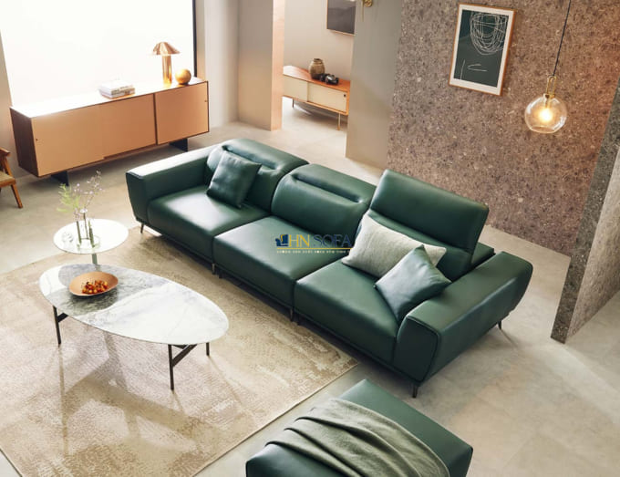 Sofa văng giả da Microfiber HNS79 thiết kế sang trọng, bền lâu