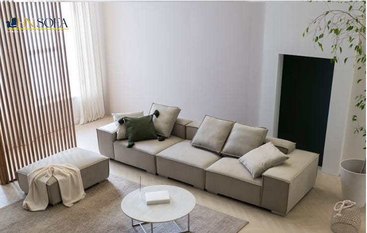 Sofa văng nỉ hiện đại HNSN03 thiết kế linh hoạt mọi không gian