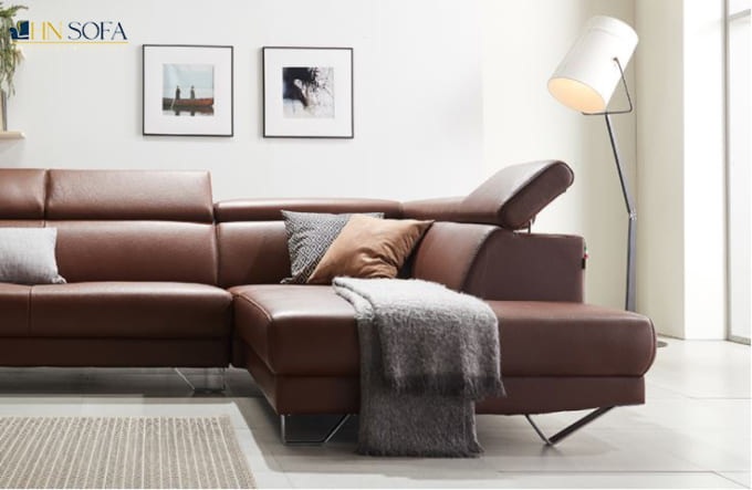 Mẫu sofa góc L da Anh Quốc HNS24 - Ảnh 3