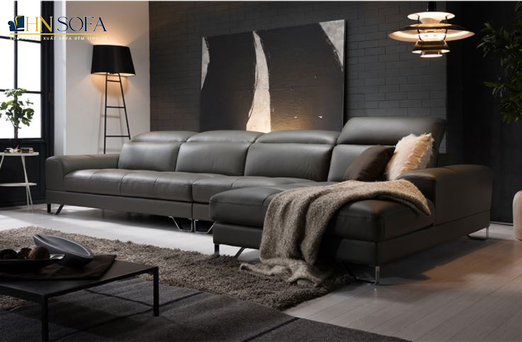 Mẫu sofa góc bọc da Malaysia HNS25 - Ảnh 3
