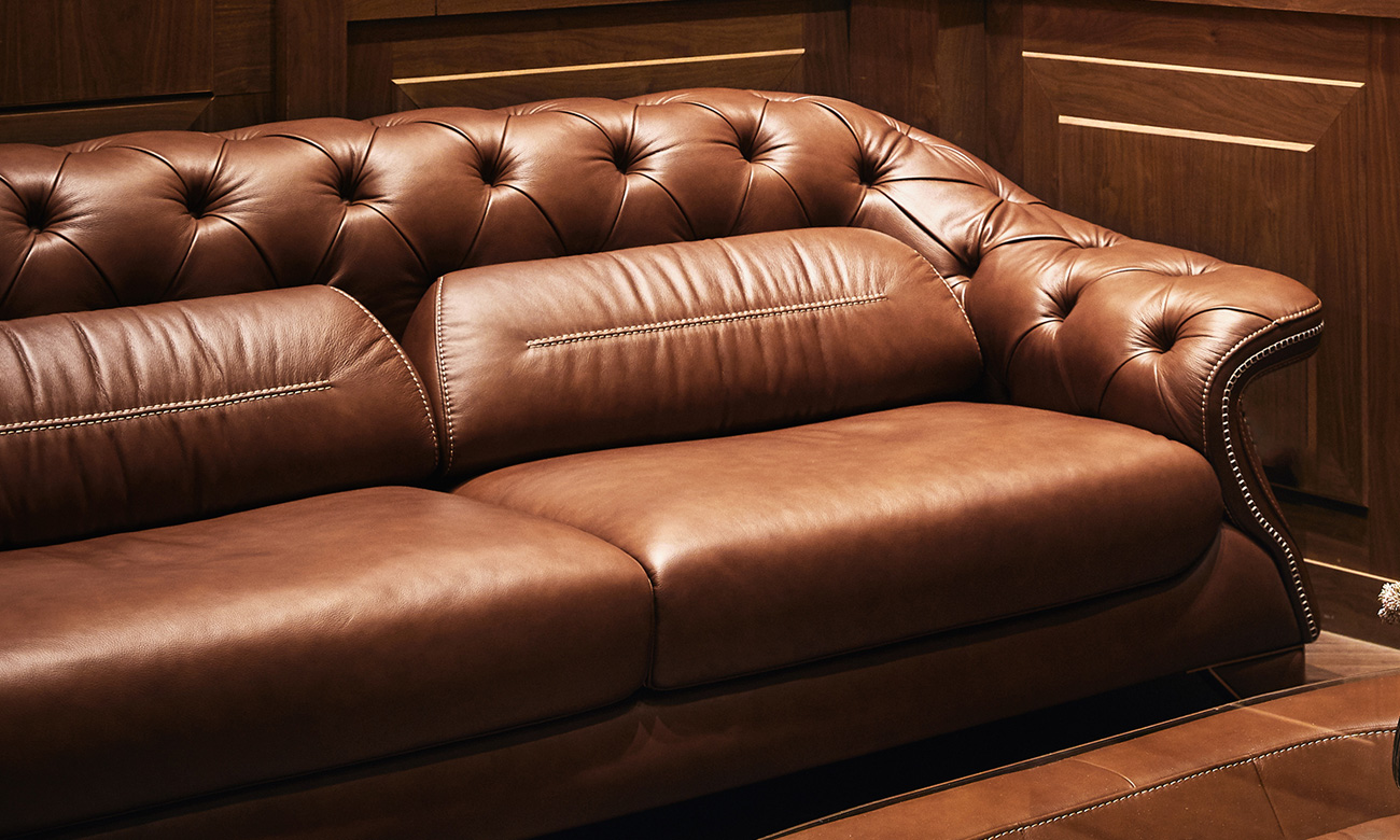 Mẫu sofa tân cổ điển da bò Ý HNS45 - Ảnh 5