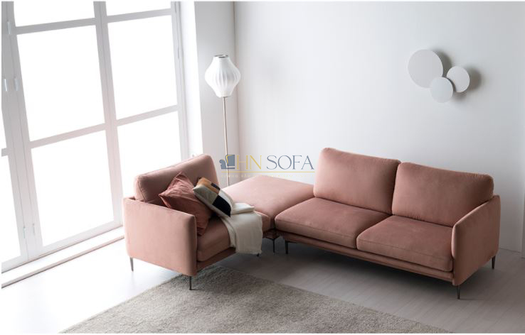 Sofa văng nỉ Hàn HNSN08 hồng vỏ đỗ ngọt ngào, thanh lịch - Ảnh 4