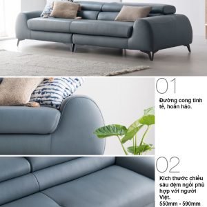 Alternative view of Sofa văng 2 chỗ da Hàn cao cấp HNS09