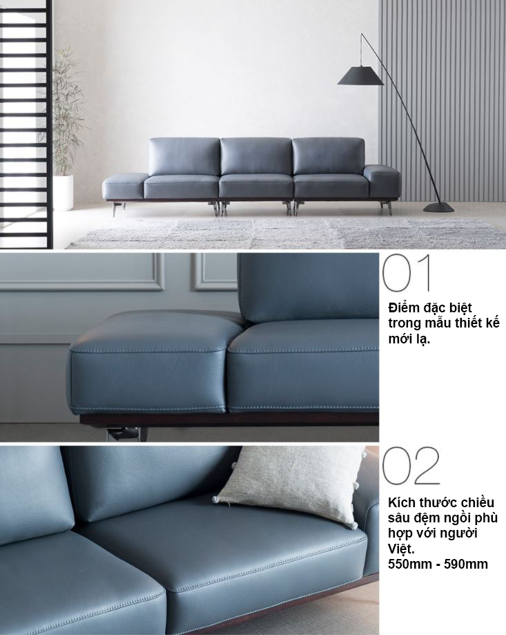 Mẫu sofa da hiện đại HNS12