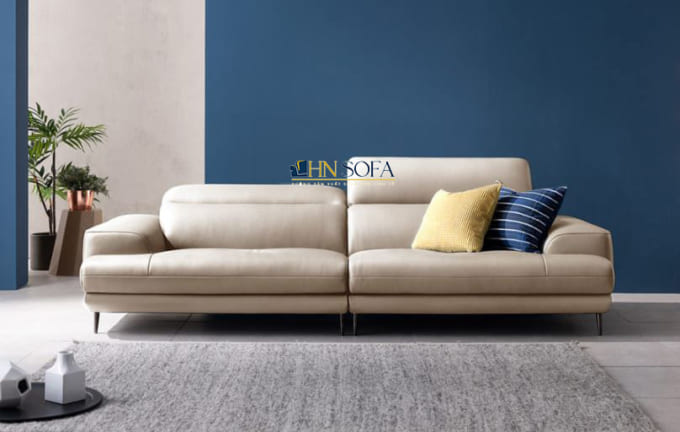 Ghế sofa mini da HNS42 2 chỗ ngồi thiết kế dạng ghế băng