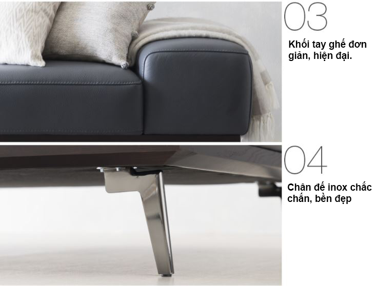 Sofa da hiện đại HNS12 khẳng định cá tính gia chủ - Ảnh 9