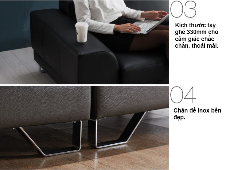 Mẫu sofa góc bọc da Malaysia HNS25 - Ảnh 5