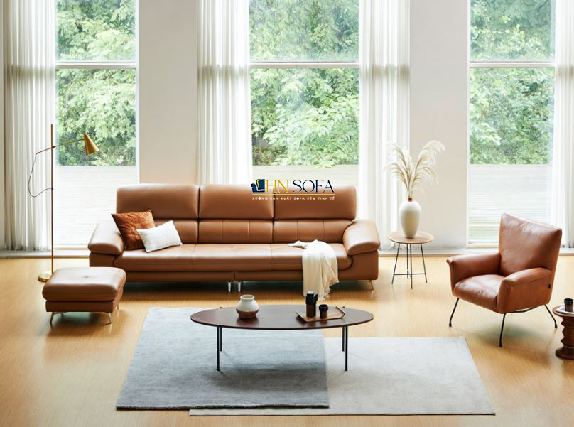 Mẫu sofa văng da bò Carola Ý HNS55