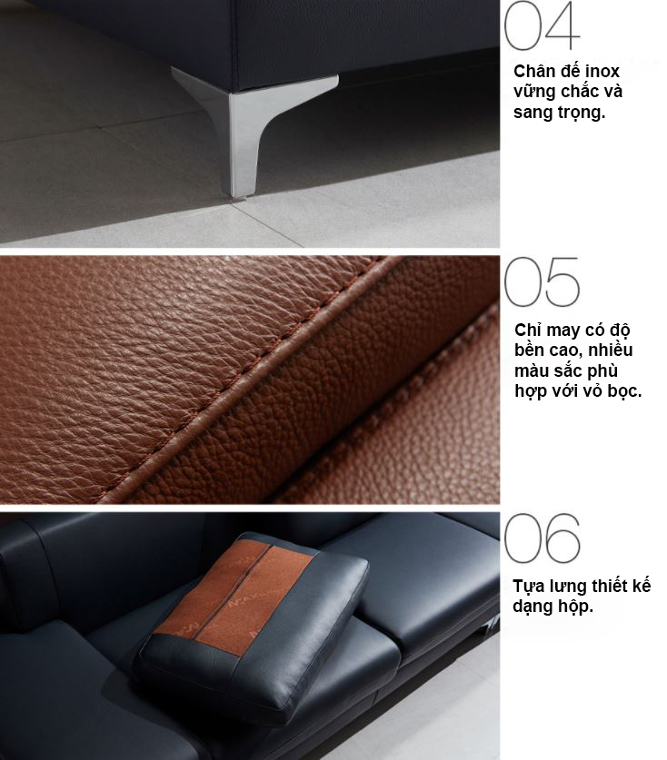Sofa Da Hiện Đại HNS05 4