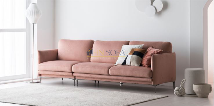 Sofa văng nỉ Hàn HNSN08 hồng vỏ đỗ ngọt ngào, thanh lịch - Ảnh 2
