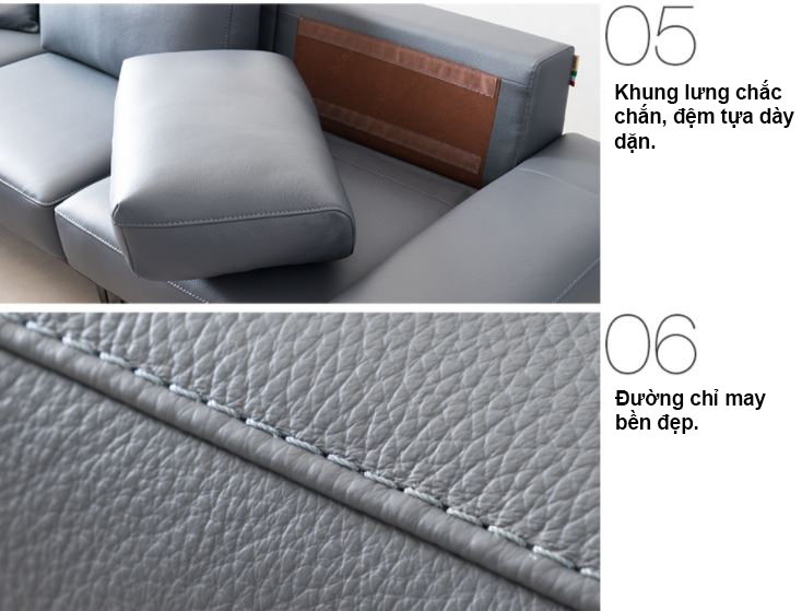 Mẫu sofa da Hiện Đại HNS12