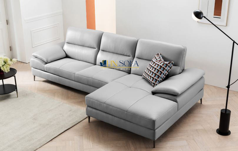 Mẫu sofa góc L hiện đại bọc da HNS58