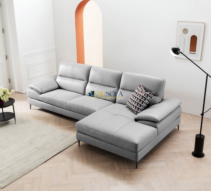 Mẫu sofa góc L hiện đại bọc da HNS58