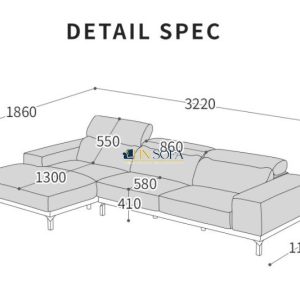 Alternative view of Tạo điểm nhấn cho phòng khách với sofa góc L da Hàn HNS61