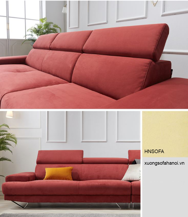 Bề mặt sofa bọc nỉ mềm mại, dễ dàng vệ sinh
