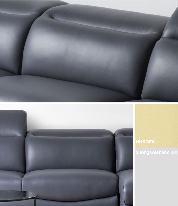 Mẫu sofa góc L da Hàn Quốc HNS17 những đường cong hoàn hảo - Ảnh 6