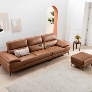 Mẫu sofa văng da Malaysia 3 chỗ HNS59