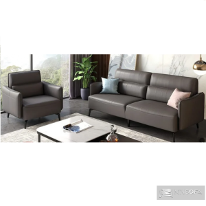 Sofa văn phòng nhỏ dáng văng 2 chỗ bọc da bò sang chảnh VP19