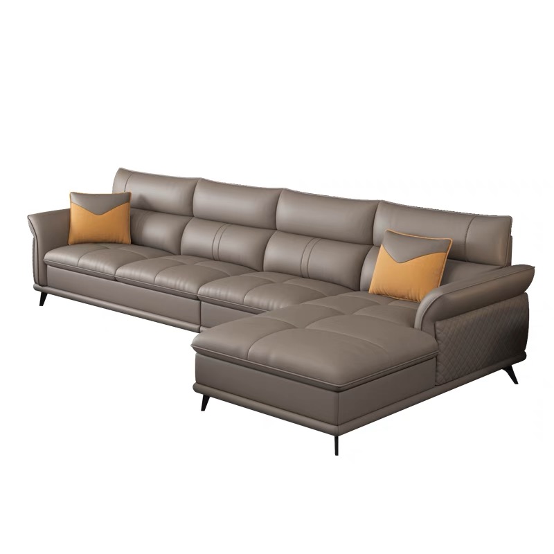 Sofa góc L HNS144 bọc da Hàn Quốc - Ảnh 3