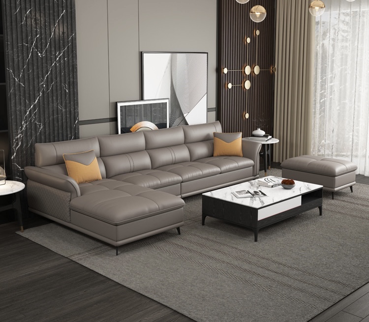 Sofa góc L HNS144 bọc da Hàn Quốc - Ảnh 2