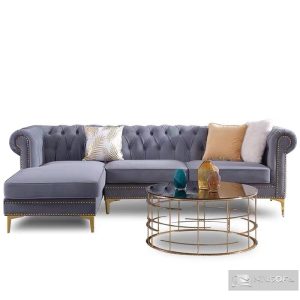 Alternative view of Sofa tân cổ điển góc L HNS151 bọc nỉ Hàn Quốc