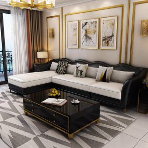 Sofa tân cổ điển góc L HNS153. Sang trọng, bề thế