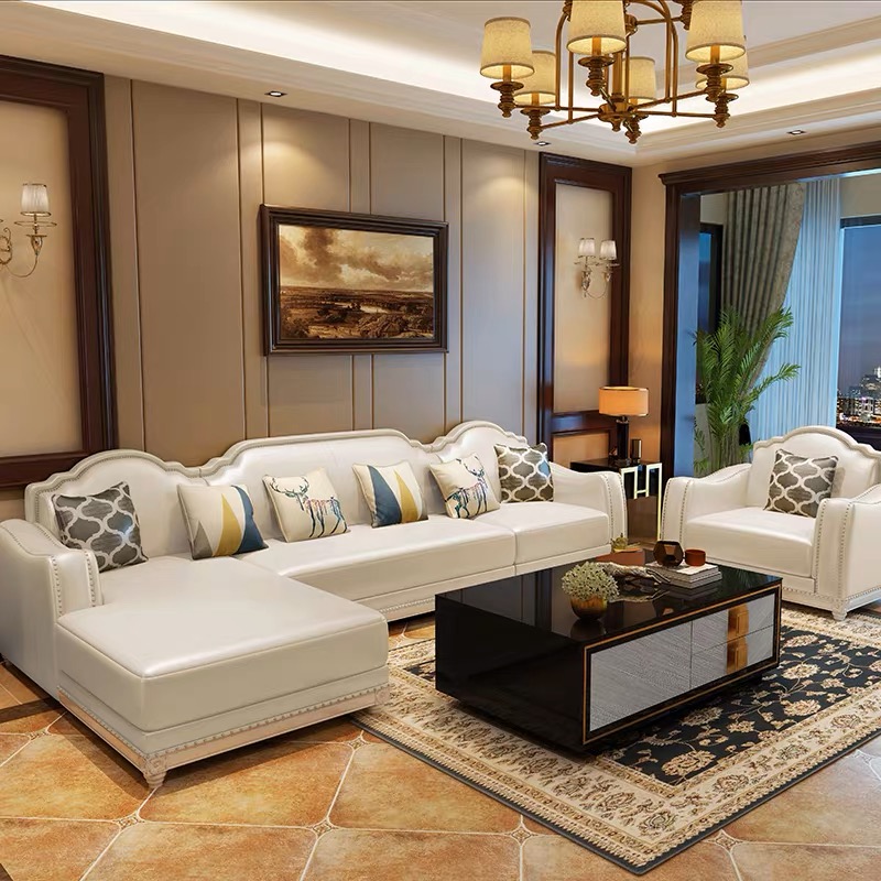 Sofa tân cổ điển góc L HNS154. Lịch lãm và đẳng cấp