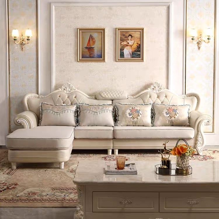 Sofa tân cổ điển góc L HNS155 bọc da Nhật - Ảnh 3