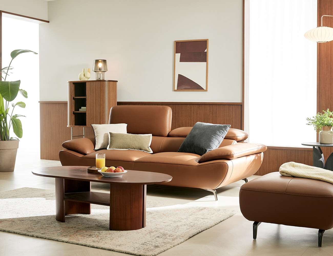 Sofa văng 2 chỗ HNS159 bọc da Nhật