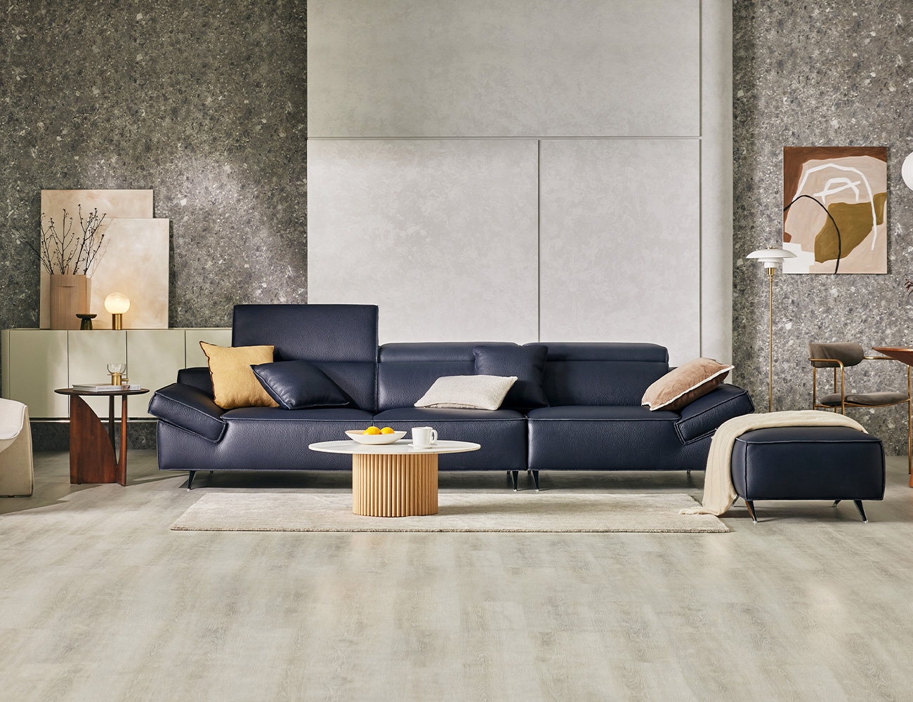 Sofa văng HNS161 bọc da Microfiber của Ý - Ảnh 2