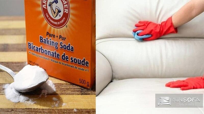 Làm sạch ghế da màu trắng bằng baking soda