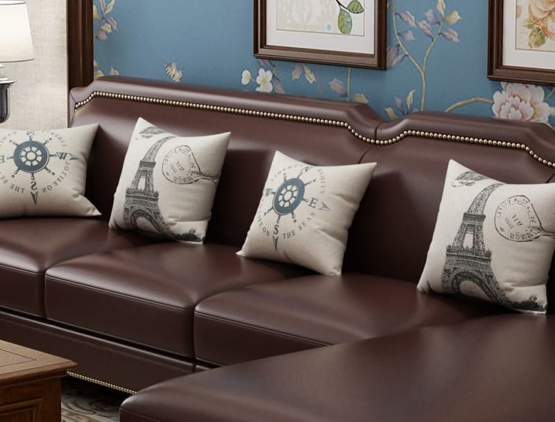 Mẫu Sofa Tân Cổ Điển HNS63 với vỏ bọc da cao cấp