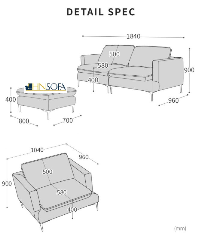 Mẫu sofa bộ da Microfiber HNS30 - Ảnh 5
