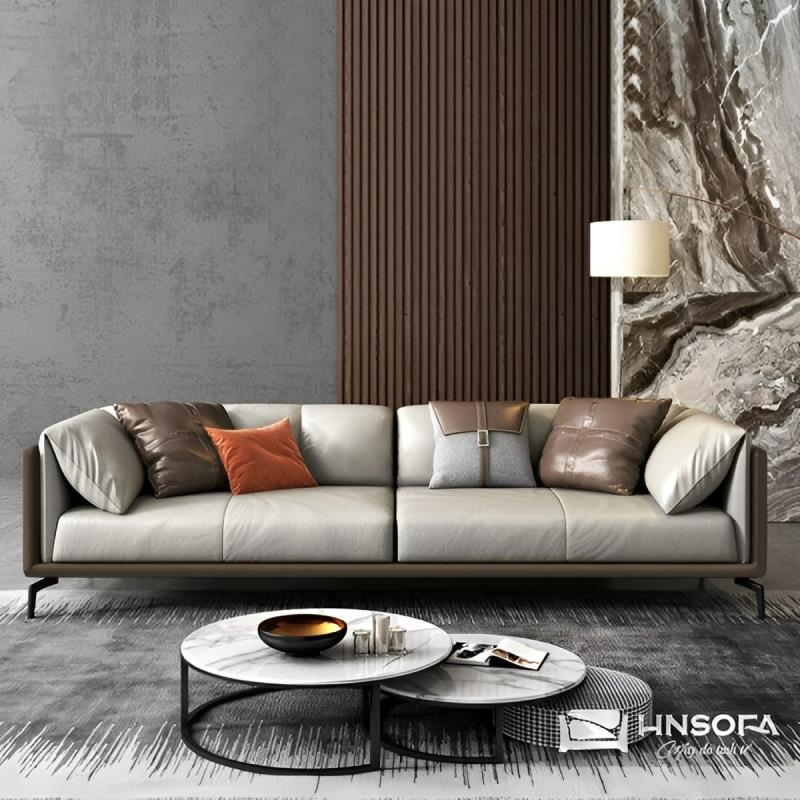 Ghế sofa 2 màu tạo điểm nhấn cho không gian phòng khách