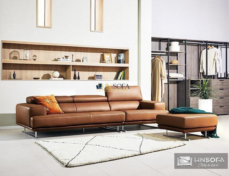 Ghế sofa băng 3 chỗ da bò Ý HNS121 vẻ đẹp đến từ nét giản đơn